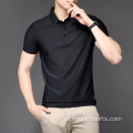 Camisas de pólo seco rápido de seda de gelo masculino